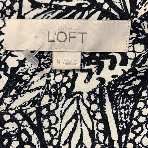 Adorable LOFT top cream black sz M - Picture 6 of 8